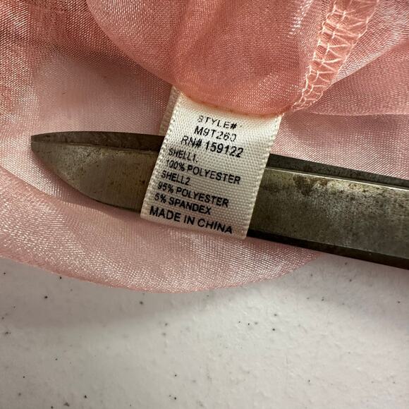 Womens‎ Pink Sheer Jacket Size S Full Zip Fairy Balletcore Delicate Feminine - Picture 4 of 8